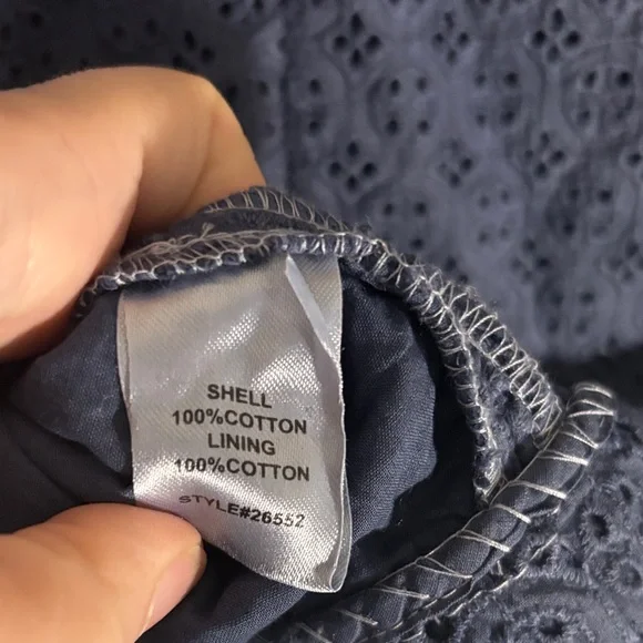 TravelSmith Navy Eyelet Notch-Lapel Blazer - Picture 7 of 7